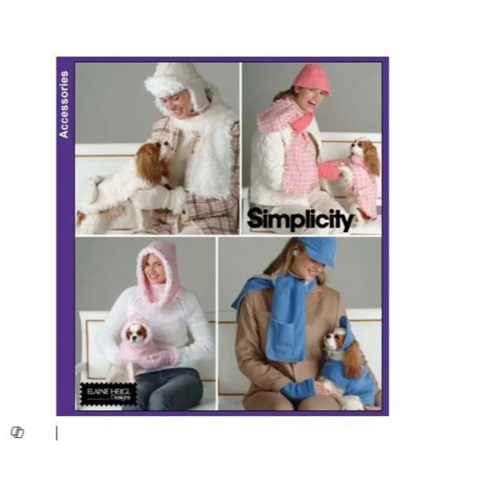 Simplicity 4316 Sewing Pattern Misses' Winter Hat & Dog‎ Coat All Sizes